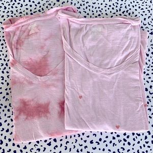 VS Pink Blush Pink Tie Dye Heart Tee Lot